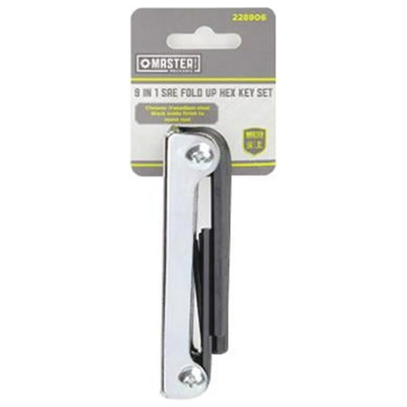 Master Mechanic GS050804 SAE Hex Key Set, Fold-Up, 9-In 1 - Quantity 6