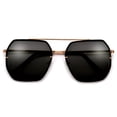 thumbnail image 2 of Dark Black Lens Sunglasses Men's Fashion Forward Gold Frame Street Wear Trendy, 2 of 9