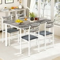 thumbnail image 5 of Lamerge Sets for 4, Dining Room Table with 4 PU Leather Upholstered Chairs, Modern Wood Kitchen Table and Chairs Set, Square Dinette Sets for Breakfast Nook, Gray, 5 of 11