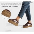 thumbnail image 4 of LUCKY STEP Classic Platform Sneakers Fashion Retro Casual Shoes,Brown/Pink,Womens, 4 of 7