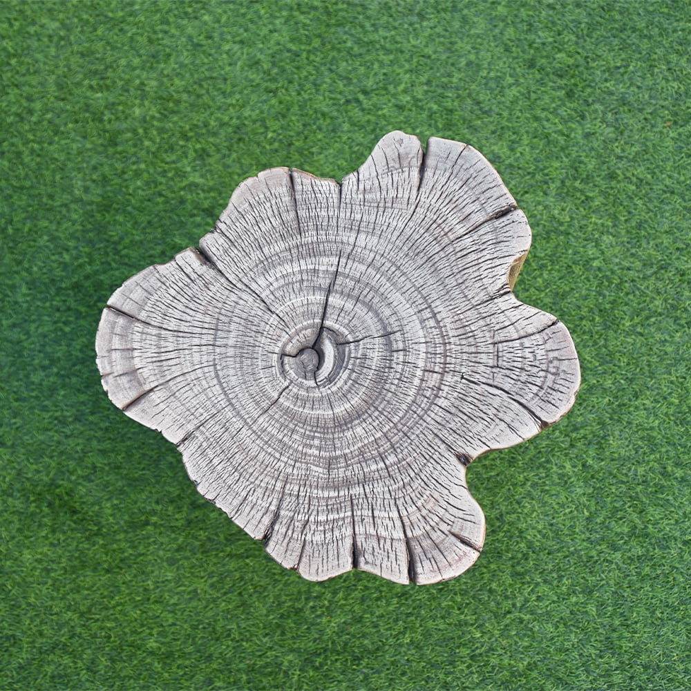 Elementi Warren Redwood Outdoor Fire Pit Seating 18 Inches Concrete Backyard Chair Firepit Accessories Patio Furniture