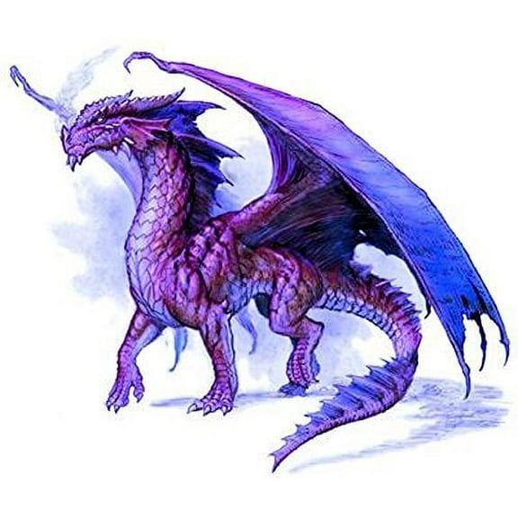 Whimsical Practicality's Purple Majestic Dragon Edible Icing Image Cake Topper-6 inch Round or Larger