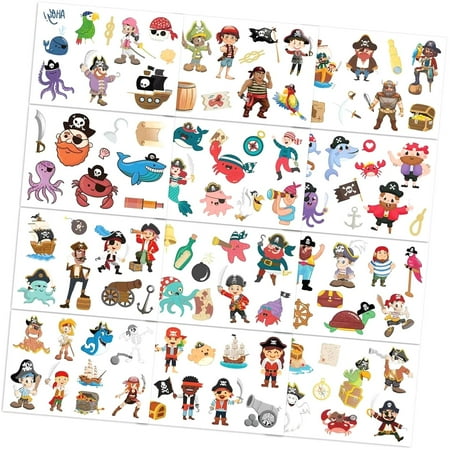 Dreamtimes Pirate for, 12 Sheets, Easy to Apply, Ideal for Celebrations