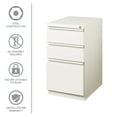 thumbnail image 6 of Hirsh 20" Deep Mobile Pedestal File Cabinet 3 Drawer Box-Box-File, Letter Width, White, 6 of 15