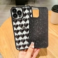 thumbnail image 4 of for iPhone 13 Pro Max Case Glitter, Luxurly Plated 3D Heart, Bling Sparkly Phone Cases for iPhone 13 Pro Max, Soft Shockproof Protective Back Cover for Women Girls, Black, 4 of 13
