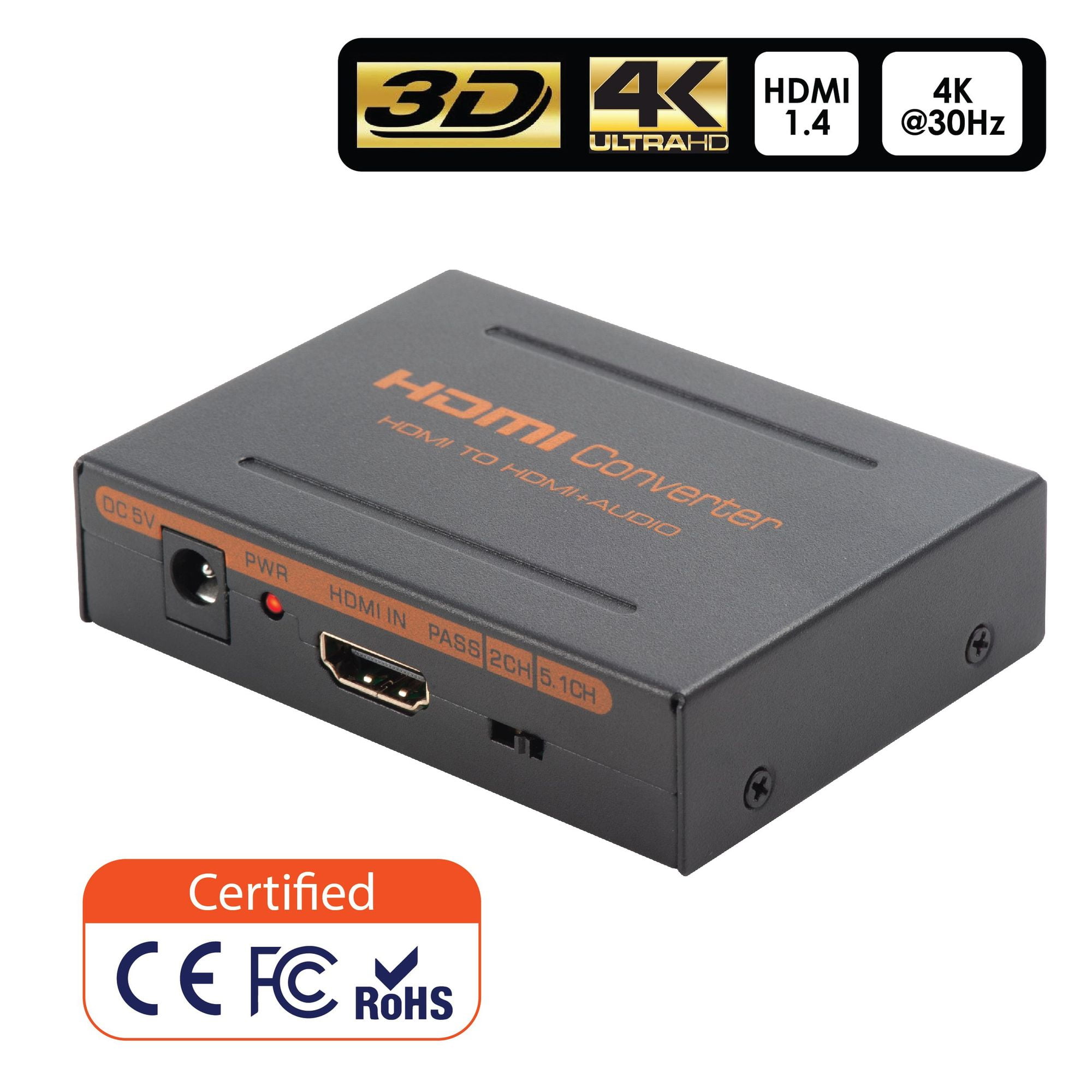 Insten HDMI 1.4 Audio Extractor 4K 30Hz with Toslink Digital Optical