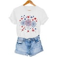 thumbnail image 7 of Clearance Tops under $5! Yrmaups Women Summer Blouse Patriotic Round Neck Short Sleeve USA Stars Blouses Independence Day Red White and Blue 2025 T-shirts Clothes, 7 of 7
