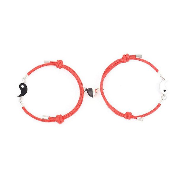 Encanto magnético del corazón Yin Yang Set a juego pulseras Tai Chi regalo para él ella