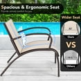 thumbnail image 3 of Resenkos Patio Furniture Sets,Outdoor & Patio Furniture Sets,3 Piece Patio Metal Aluminum Wide Armchair and Table Set-Rusic Brown, 3 of 10
