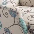 thumbnail image 4 of GDF Studio Westeros 26.5" Wing Back Fabric Recliner, White and Blue, 4 of 10