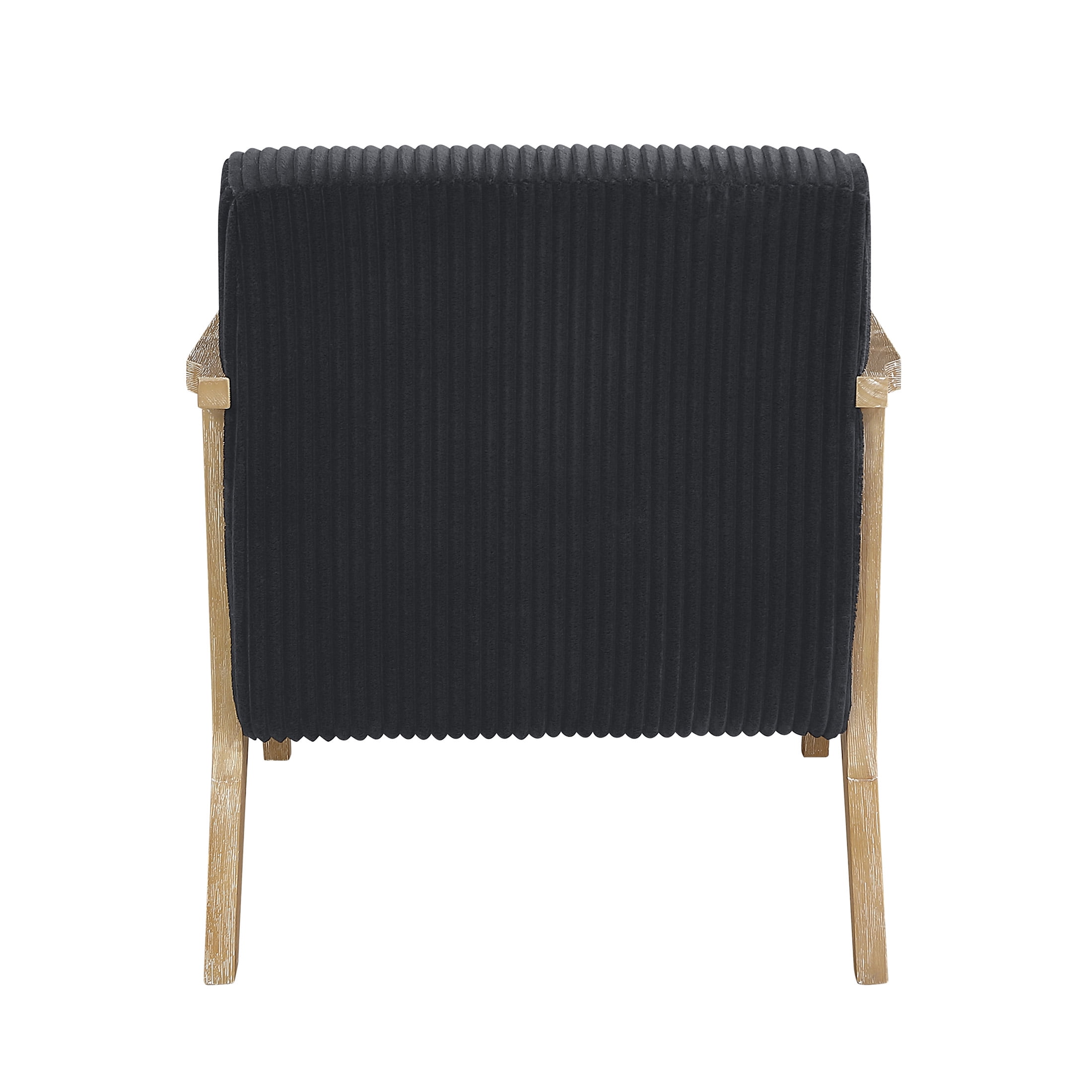 OakvillePark Papyrus Solid Rubberwood Frame Corduroy Accent Chair, Black
