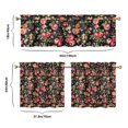 thumbnail image 6 of Pioneer Kitchen Curtains and Valance Set 24 Inch Tier Red Rose with Green Leaf Curtains Small Drapes for Cafe Living Room Bathroom Farmhouse 3 Pieces Set Rod Pocket, 6 of 6