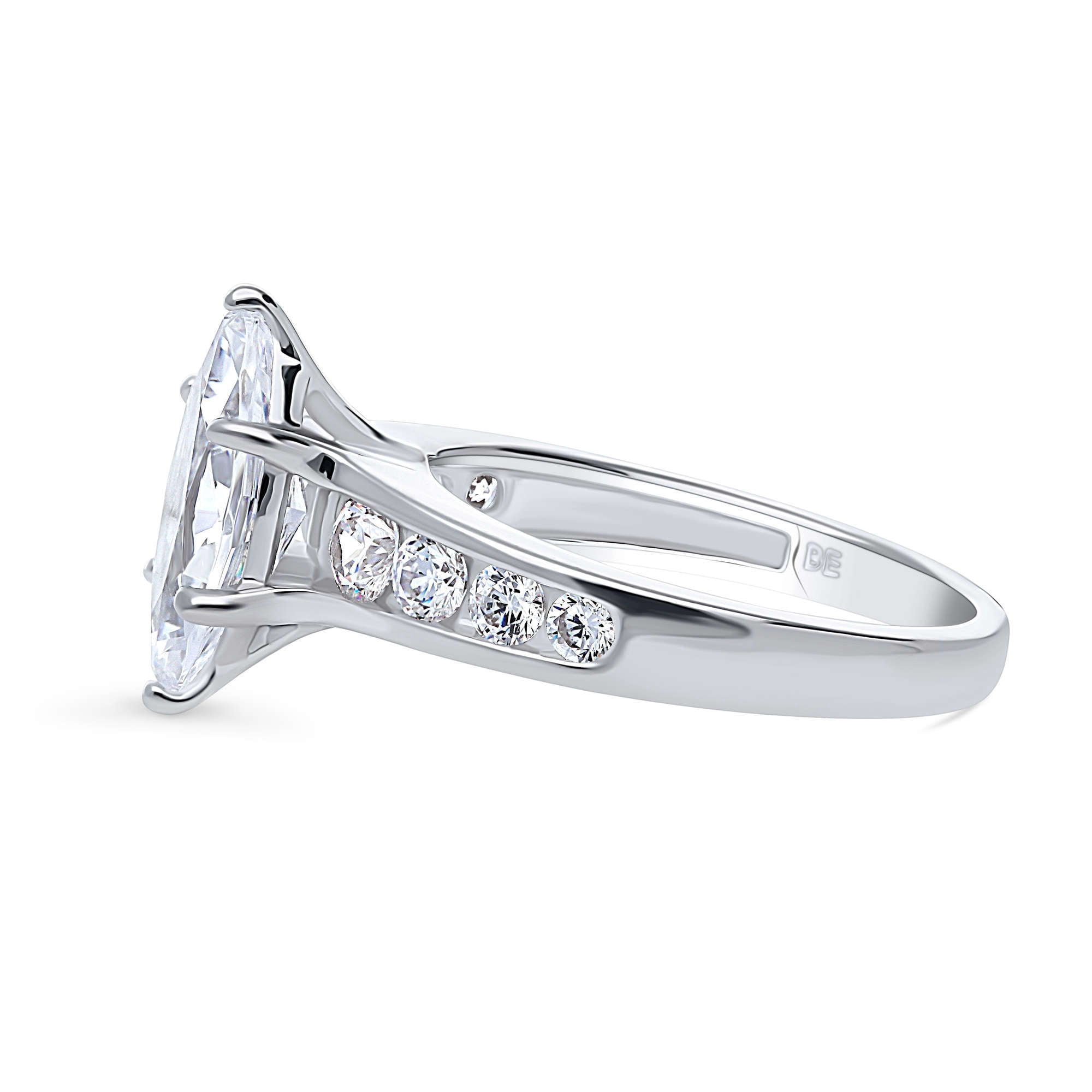 BERRICLE Sterling Silver Solitaire Wedding Engagement Rings 1.6 Carat Marquise Cut Cubic Zirconia CZ Promise Ring for Women, Rhodium Plated Size 7