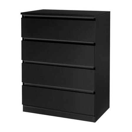 FCH Wood Simple 4-Drawer Dresser Black as picture