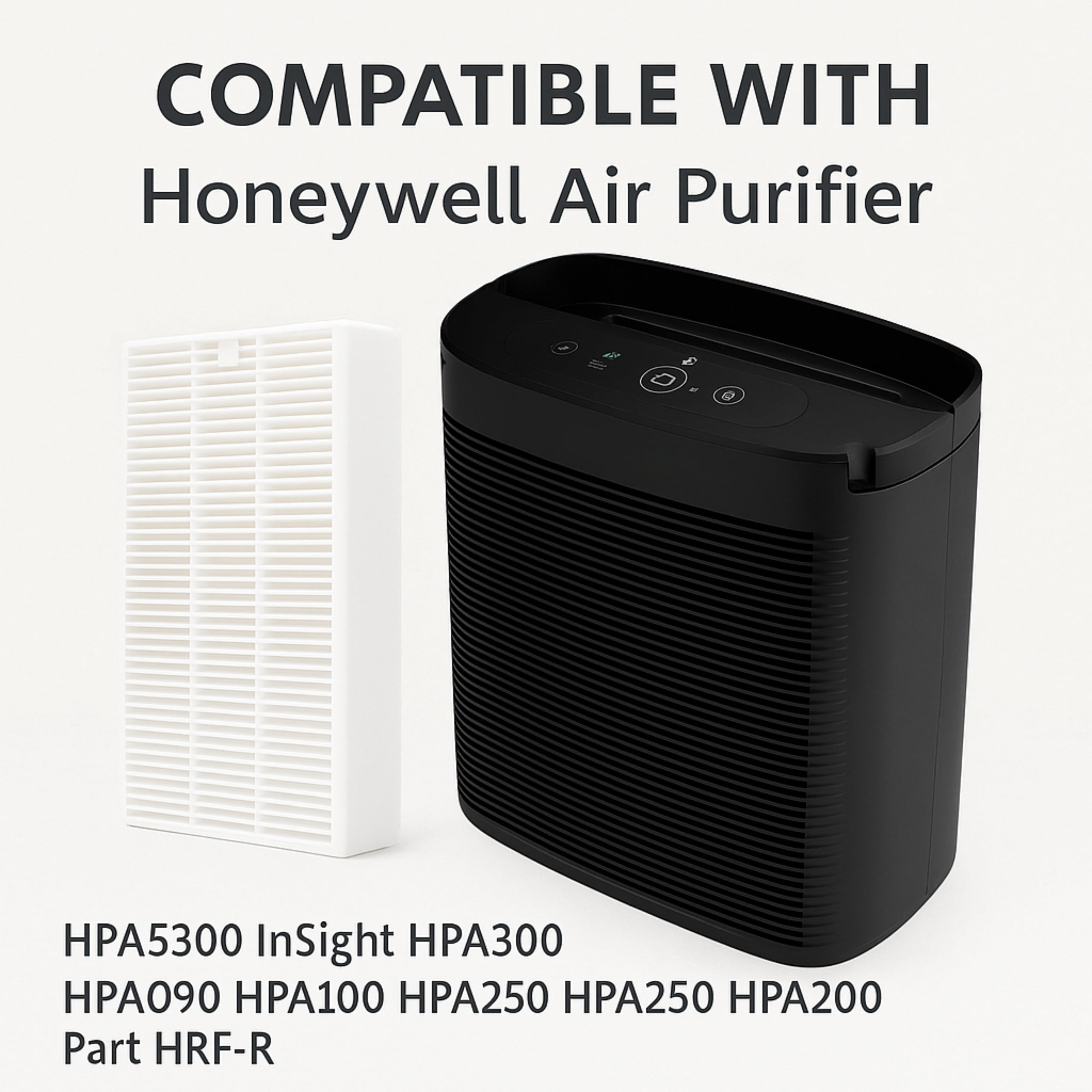 True HEPA Filter Replacement for Honeywell Air Purifier Models HPA300, HPA100 and HPA200 Compared With R Filter Part HRF-R2 - 8 Packs