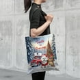 thumbnail image 4 of Santa is Coming Maltese Merry Christmas Xmas Noel Truck Tree All Over Print 3D Canvas Tote Bag Maltese Dog Lover Gifts Idea Reusable Handbag - 02023, 4 of 5