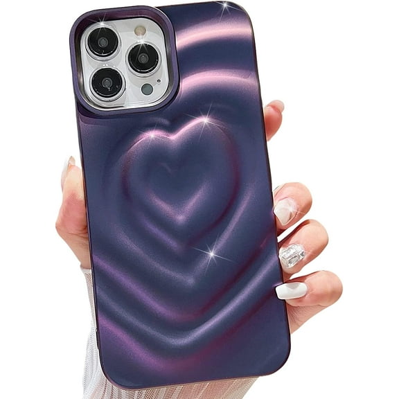 iPhone 14 Pro Max Case iPhone 14 Pro Max Case, Luxury Holographic Cute Laser 3D Shell Pattern Flashing Flash Wave Shaped Phone Case for Women and Girls Silicone Protective Case