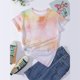 thumbnail image 2 of Gibobby Camisetas Mujer Manga Corta Mujeres Casual Tie Dye Gradient Printing Mangas Cuello redondo Camiseta suelta Blusa Tops(Naranja,M), 2 of 4