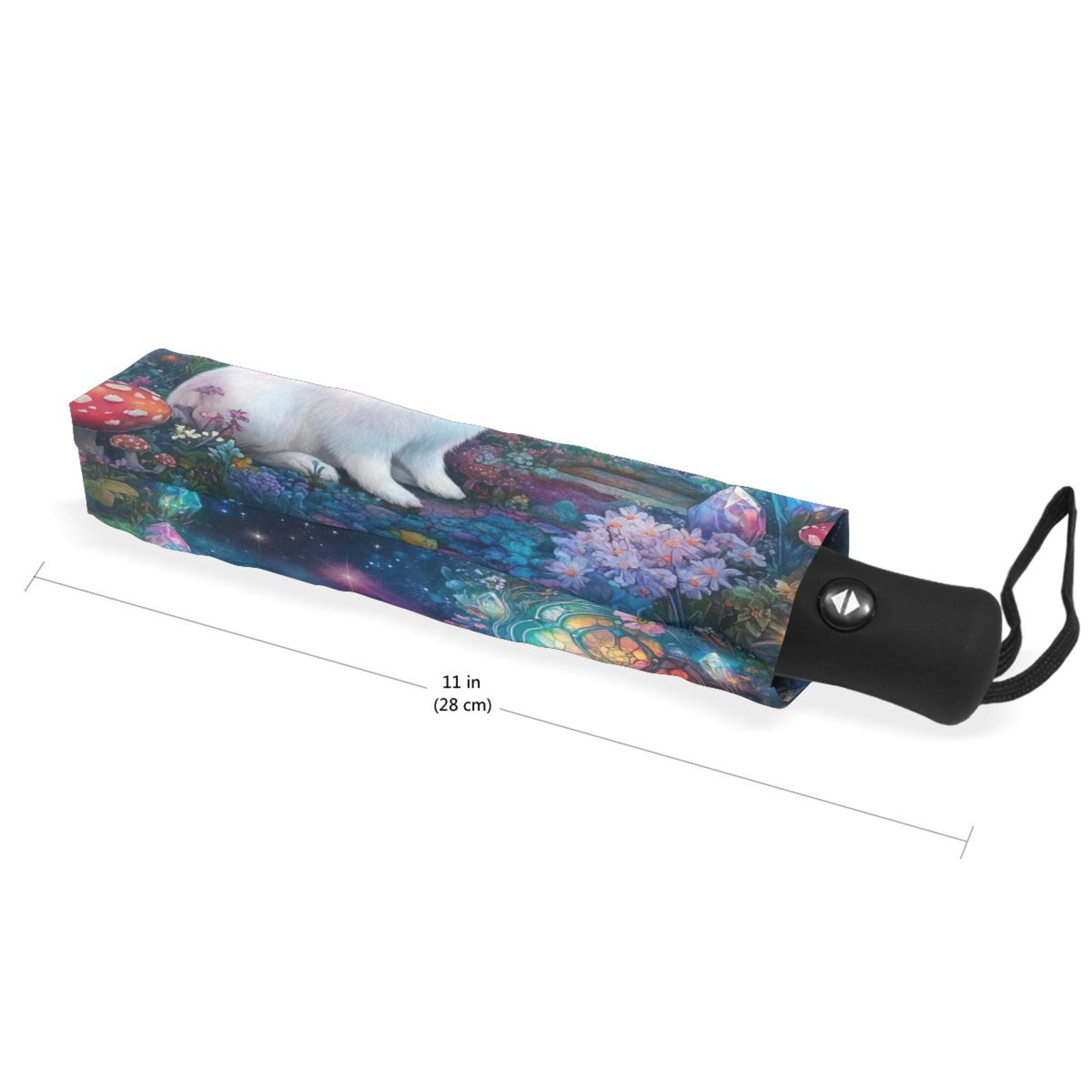 YAZAOO One-Touch Auto Open Close Rain Umbrella With Creative Enchanted Garden Rabbit Pattern