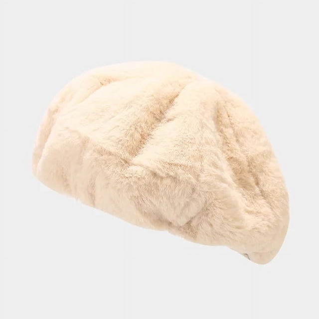 LinYooLi Lady Spring Winter Berets Hat Painter Style Hat Women Vintage Berets Faux Rabbit Fur Caps Female Bonnet Warm Walking Cap Present