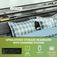 thumbnail image 3 of King Size Platform Bed Frame With Storage, Led Illuminated Headboard, Charging Point, Quiet Assembly, Cement Gray Frame, Storage Headboard Led, Station, Noiseless Build,, 3 of 5