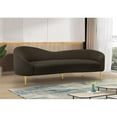 thumbnail image 2 of Meridian Furniture Ritz Boucle Fabric & Metal Sofa in Brown and Gold, 2 of 20