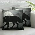 thumbnail image 3 of Orinice Wolf Full Moon Gothic Art Graphic Decorative Pillow Cover for Home Couch Living Room Bed Sofa 18x18in, 3 of 5