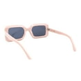 thumbnail image 4 of Womens Mod Narrow Rectangle Minimal Fashion Plastic Sunglasses Pink - Black, 4 of 4