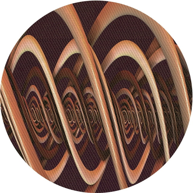 Ahgly Company Machine Washable Indoor Round Transitional Dark Scarlet Red Area Rugs, 7' Round