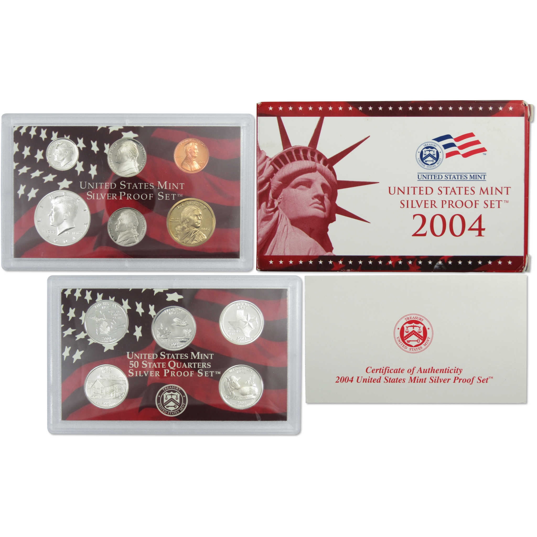 2004 Silver Proof Set U.S. Mint Original Government Packaging OGP COA ...