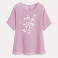 thumbnail image 4 of Yoga Tops Woman Crop Pink Lace Blouses for Women Summer Button Boho Top, 4 of 7