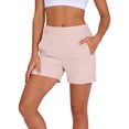 thumbnail image 2 of Womens Stretchy Running Shorts with Inner Shorts High Waist Athletic Workout Shorts Hidden Zipper Pockets Active Wear S, 2 of 9