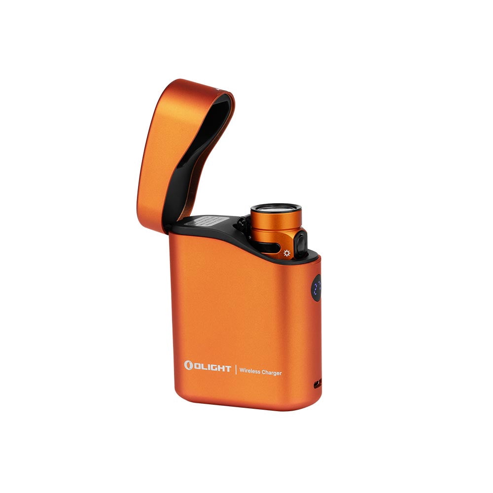 OLIGHT Baton4 Premium Edition EDC Flashlights 1300 Lumens with Type-C Charging Box, Powered by Rechargeable Battery, Small Bright Light IPX8 Waterproof for Emergencies, Outdoors (Orange)