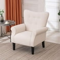thumbnail image 6 of Hommow Mid Century Wingback Arm Chair,High Back Accent Chair,Beige, 6 of 7