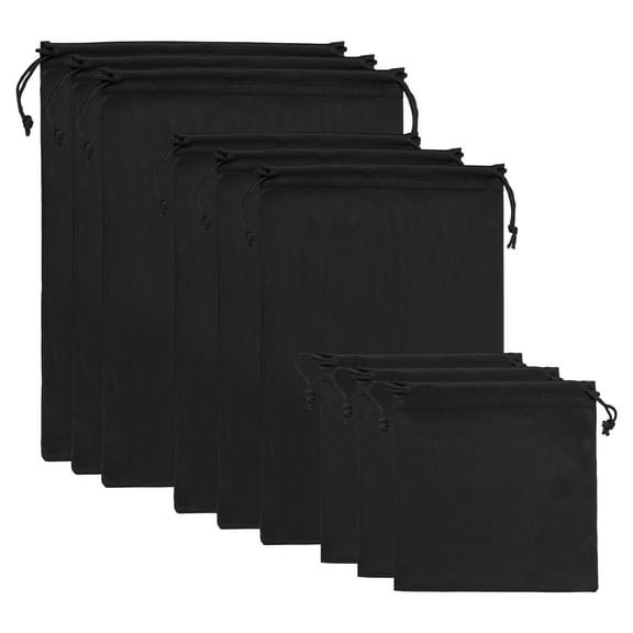 Uxcell Ski Goggle Bag, 9 Pack Microfiber Pouch Protective Storage Case Sleeve, Black