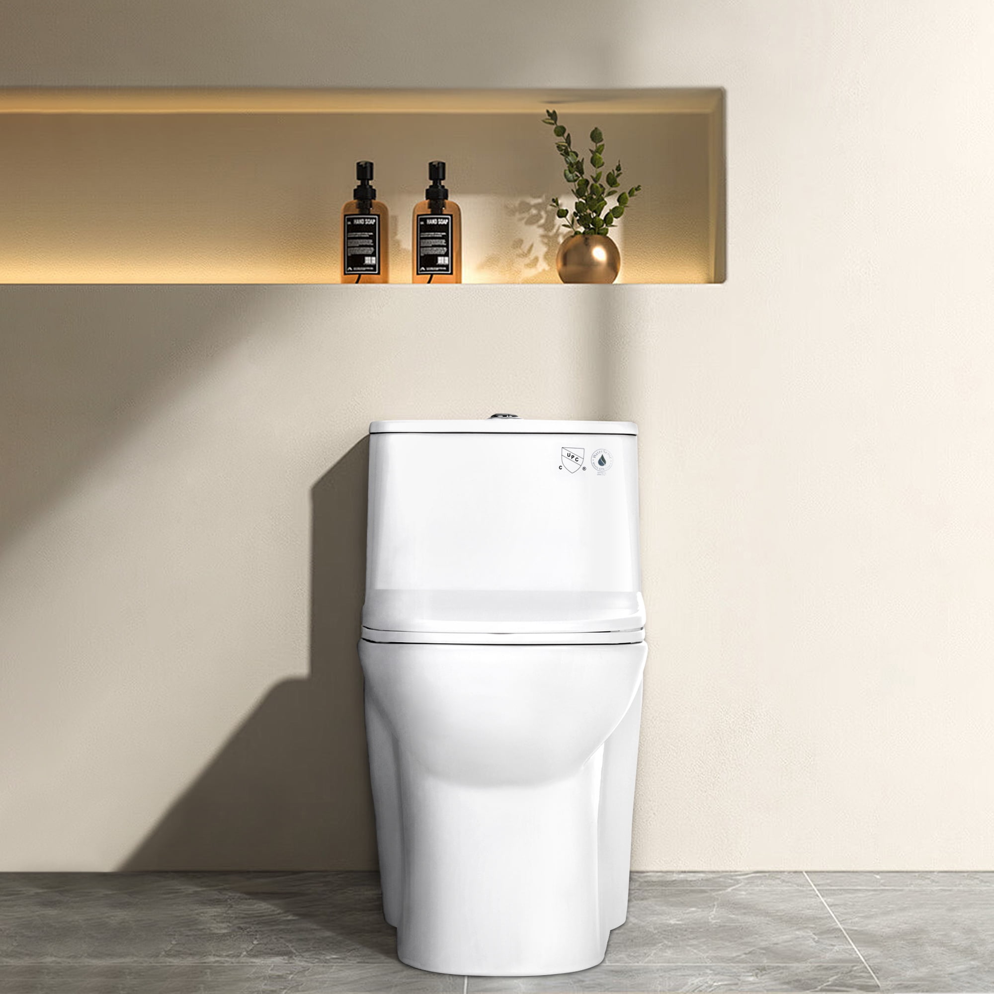 TT001 One-Piece Toilets for Bathrooms 1.6 GPF Dual Flush