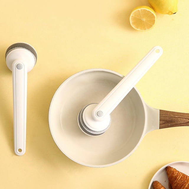 ¡Ahorra Más!, Cepillo para fregar con mango ergonómico y cabezal de esponja que ahorra mano de obra, cepillo para fregar multifuncional para baño Akmoler