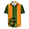 thumbnail image 3 of Vintage St Patricks Day Bowling Shirt Men Button Down Hawaiian Shirts Short Sleeve Casual Saint Patricks Day Shirt, 3 of 5