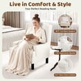 thumbnail image 4 of Aprafie Ergonomic Wingback Chair, 20.7" High Back Accent Chair with Ultra-Thick Cushion, Solid Wood Arms & Legs for Living Room, Bedroom, Reading Nook, White, 4 of 7