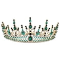 thumbnail image 2 of Corona barroca exquisita corona de diamantes de imitación tocado fiesta tiara adorno para el cabello, 2 of 7