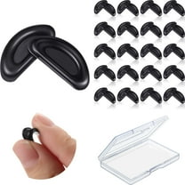 Nogis 20Pairs Adhesive Eye Glasses Nose Pads, D Shape Stick on Anti-Slip Soft Silicone, Adhesive Nose Pads Glasses Nose Pad for Glasses, Eyeglasses and Sunglasses(black)