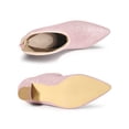 thumbnail image 4 of BLISSFUL STEP Women's Glitter V Shape Pointy Toe Back Zipper Block Heels Mid Calf Boots, 4 of 6