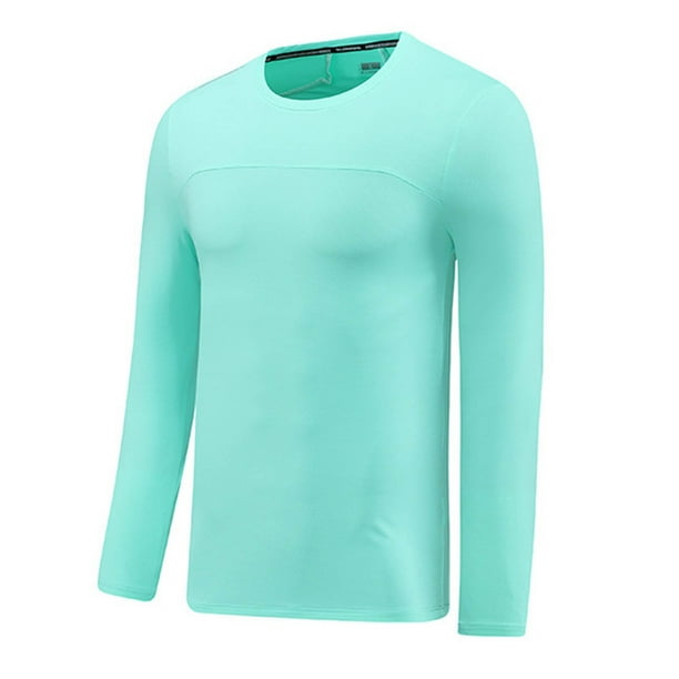 pstuiky camisetas de manga larga para hombre, Camiseta deportiva ajustada transpirable de secado rápido para hombre, de manga larga y cuello redondo. camisetas de hombre l