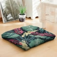 thumbnail image 4 of Palm Leaf Meditation Pillow&nbsp;– 22x22 Inch Square Cushion, Dutch Velvet, Botanical Green Design (Relaxing Summer Vibes), 4 of 7