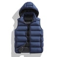 thumbnail image 2 of Xdegoge Mens Hooded Puffer Vest Sleeveless Winter Jacket Thick Insulated Warm Quilted Gilet Full Zip Windproof Outerwear for Cold Weather Casual Outdoor Layering, 2 of 7