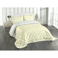 thumbnail image 3 of Ambesonne Retro Quilted Bedspread Set 3 Pcs, Picnic Yellow Spots, King Size, Yellow and White, 3 of 5