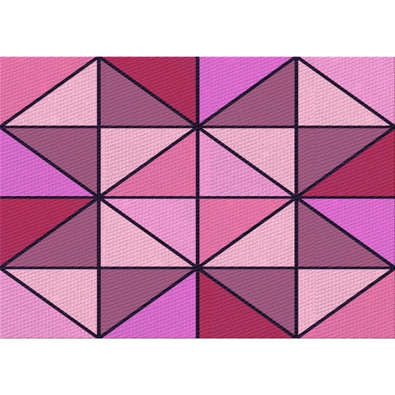 Ahgly Company Machine Washable Indoor Rectangle Transitional Medium Violet Red Pink Area Rugs, 2' x 3'