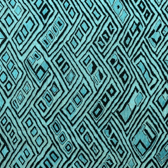 Ahgly Company Indoor Square Abstract Light Blue Modern Area Rugs, 8' Square