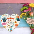thumbnail image 4 of OAVQHLG3B Happy Mother's Day Heart-Shaped Wooden Hanger Decoration Welcome Sign for Front Door Window Office Flower Wreath Hanging Plaque for Party Celebrations, 4 of 8