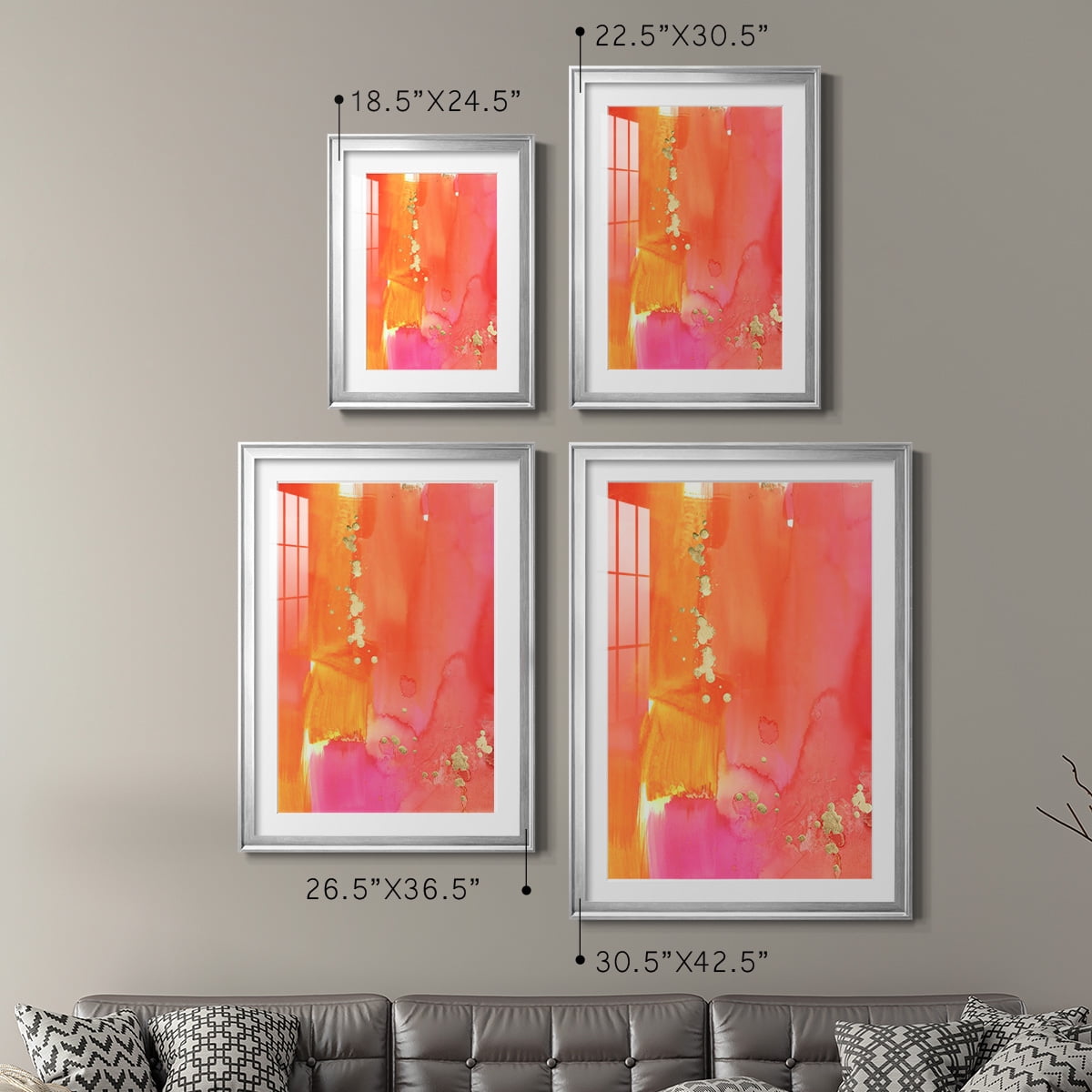 Wexford Home Mythological III Premium Framed Print, 18.5" x 24.5" - Ready to Hang, Silver (Set of 2)